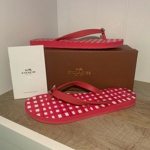 Pink COACH flip flops